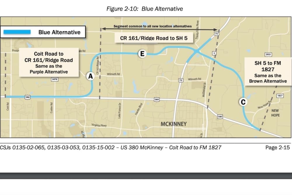 Public hearings to be held for US 380 bypass alignment, study results in McKinney
