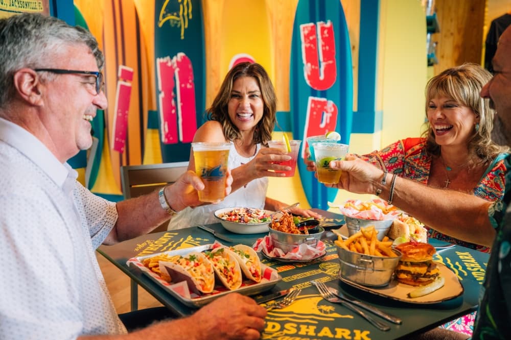 Landshark Bar & Grill offers Flora-Caribbean cuisine, live music on a lakefront backdrop