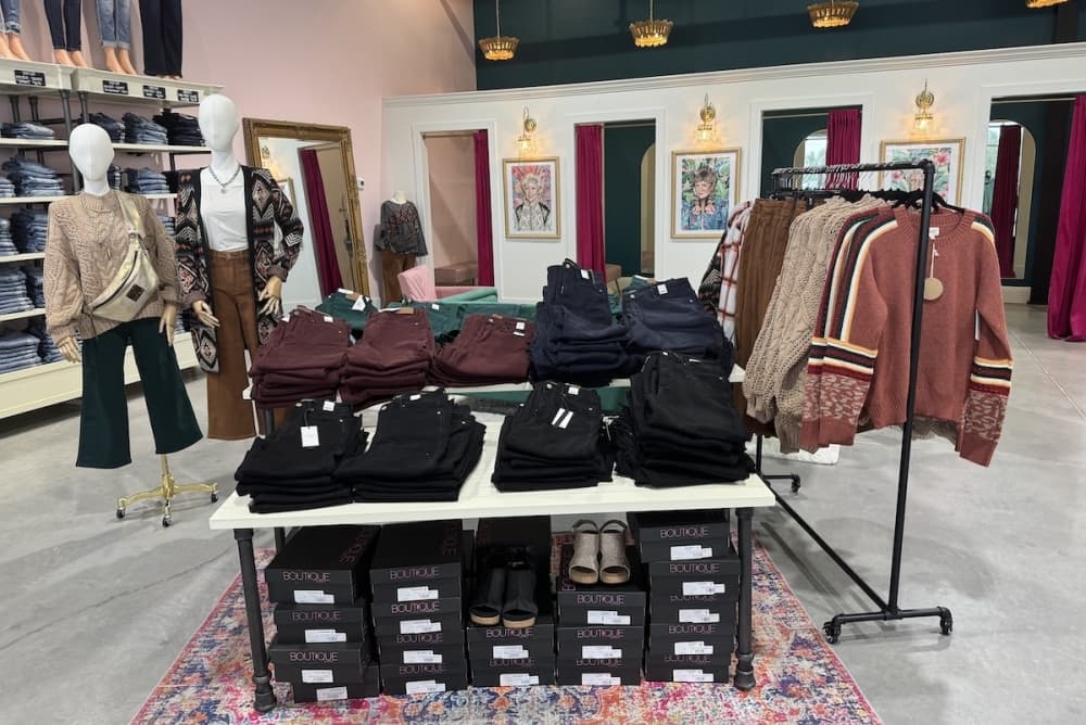 Emma Lou's Boutique off FM 1488 now offering boutique denim, women's clothing