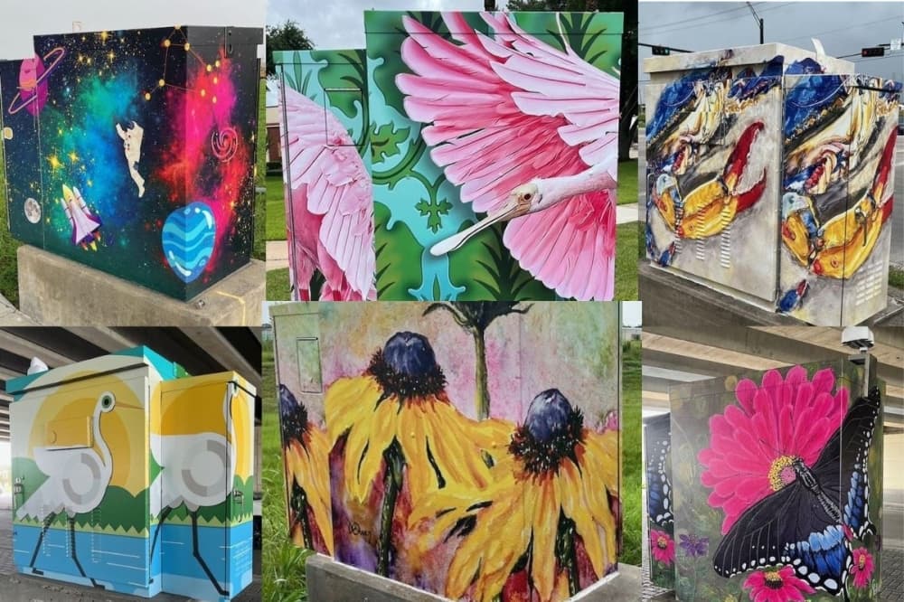 9 new murals decorate League City traffic signal boxes