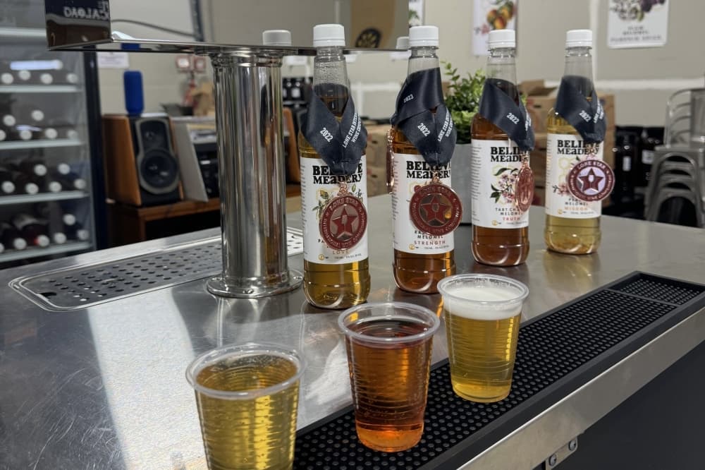 Enjoy a glass of flavorful, preservative-free mead at the Believe Meadery in Argyle