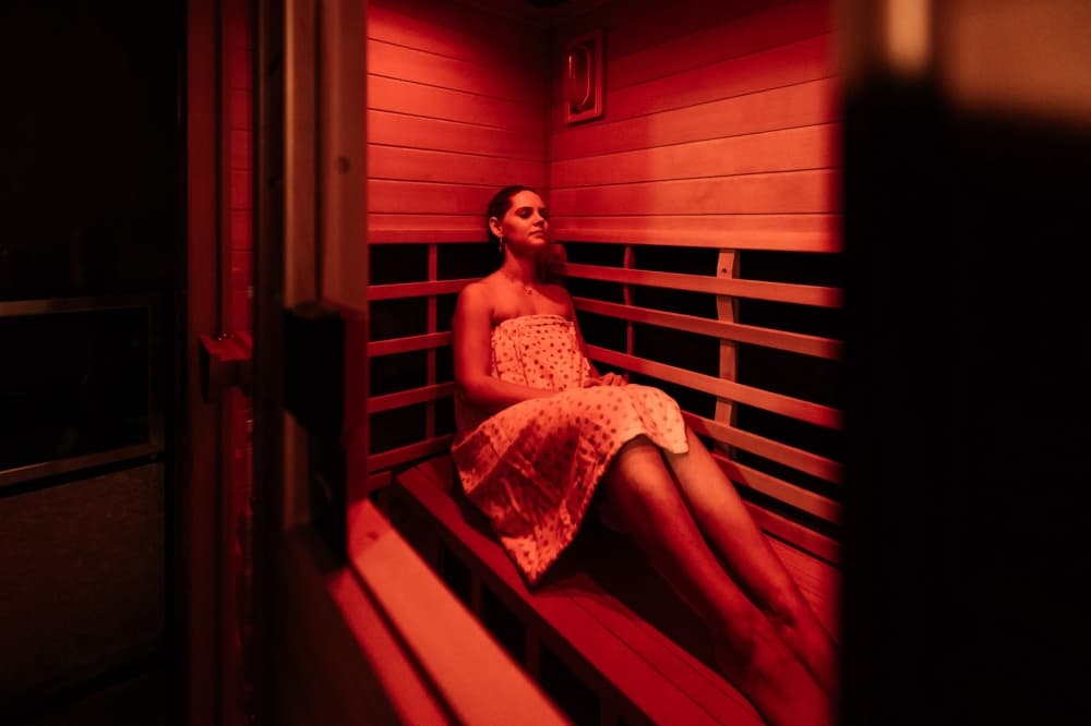 An image of the infrared sauna room.