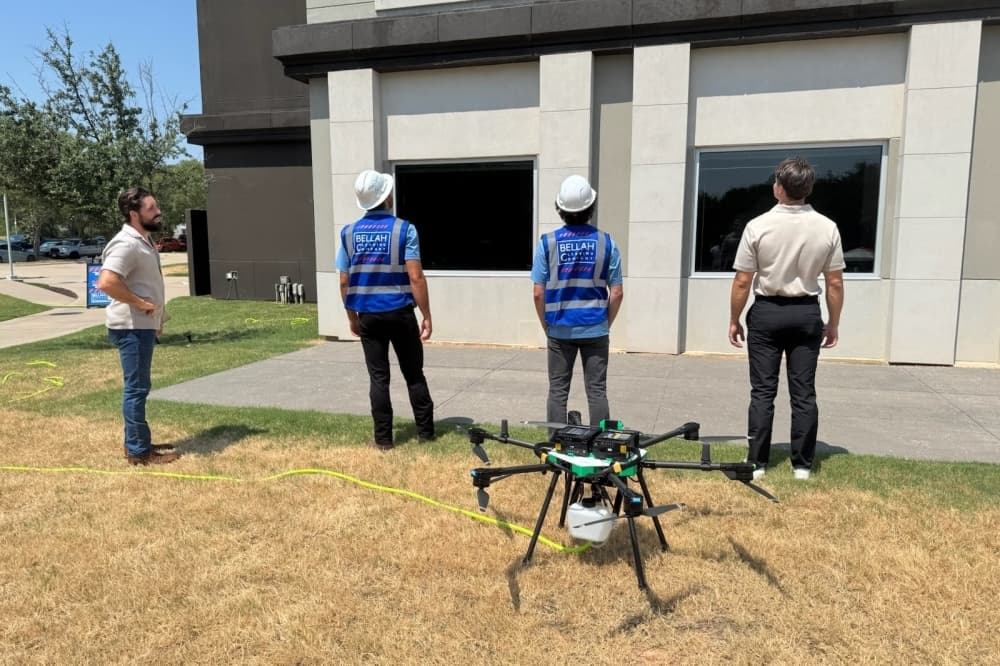 Bellah Cleaning Company now offers drone window cleaning services in Keller, Southlake