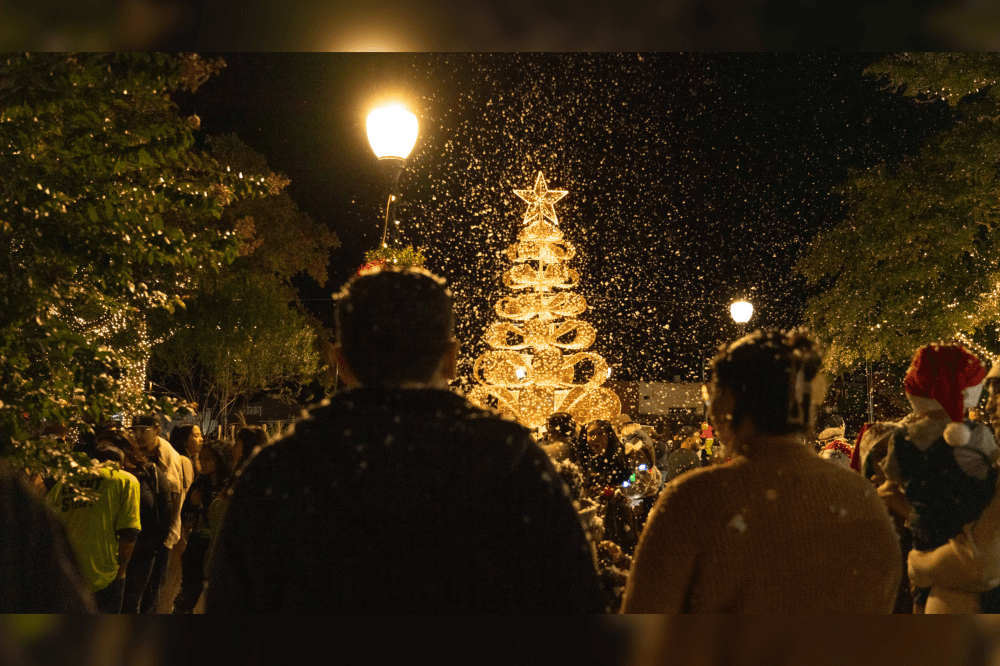 People looking at Christmas lights in Kyle