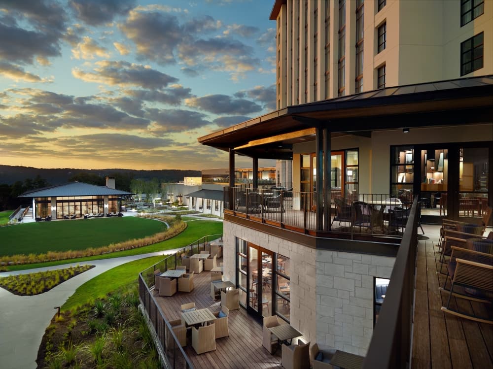 An image of some of the resort's outdoor seating.
