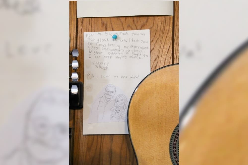 An image of a note from a student.