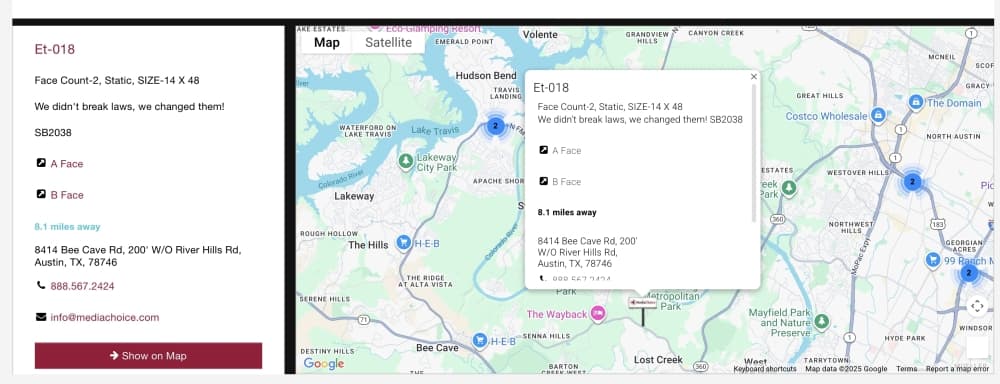 screenshot of google map