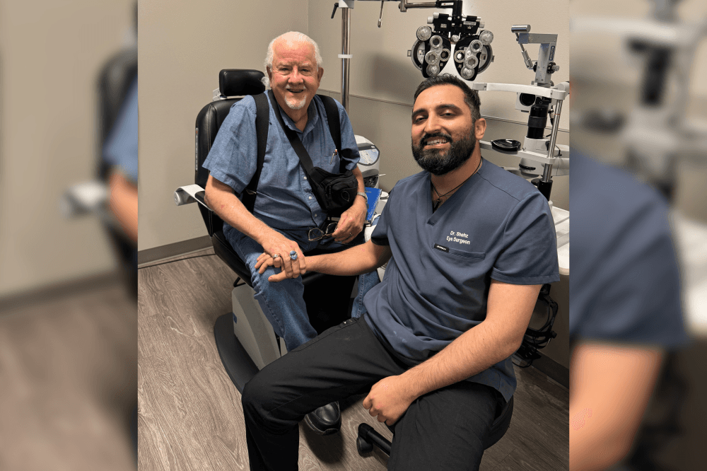Dr. Shehz smiling with patient