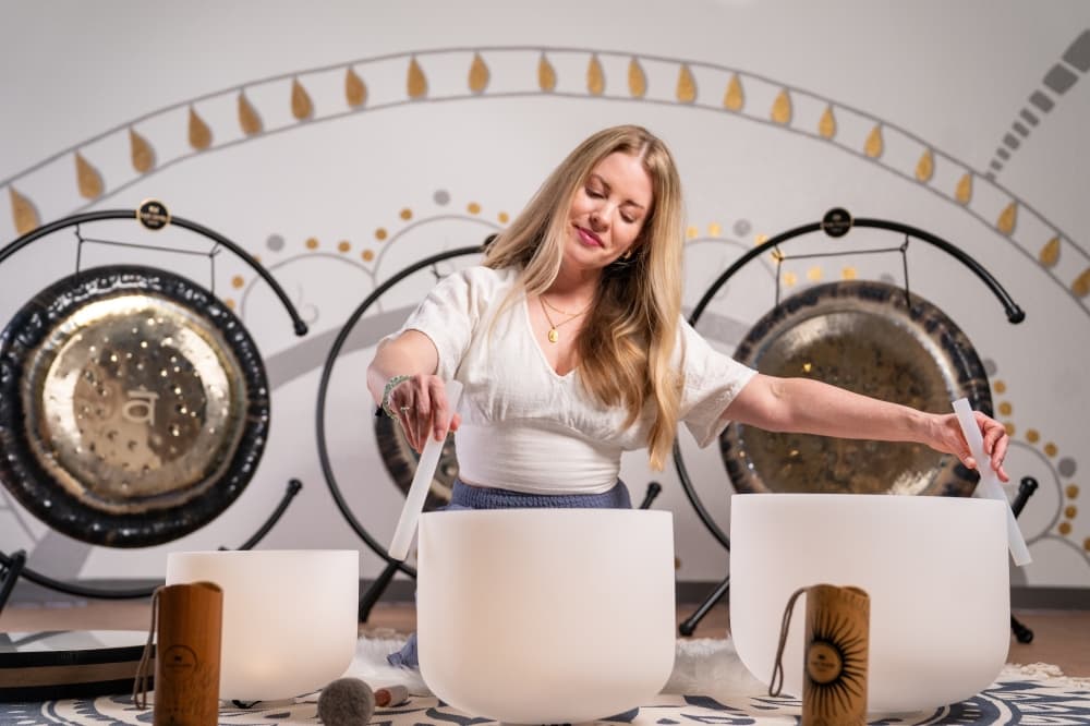 An image of a sound bath performance.