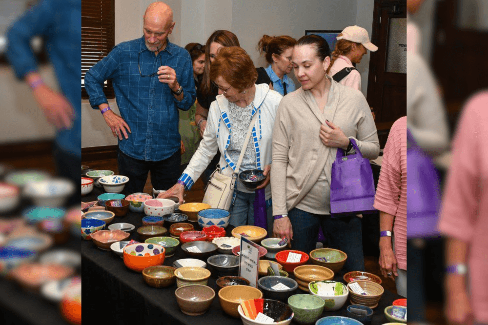 people selecting bowls