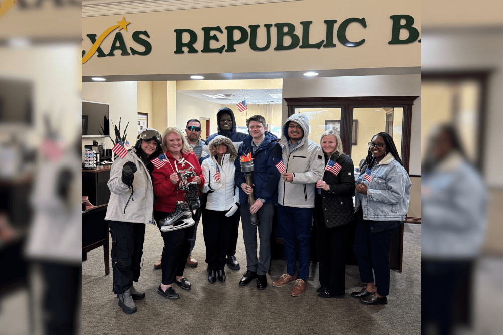 Texas Republic Bank team at winter olympics event