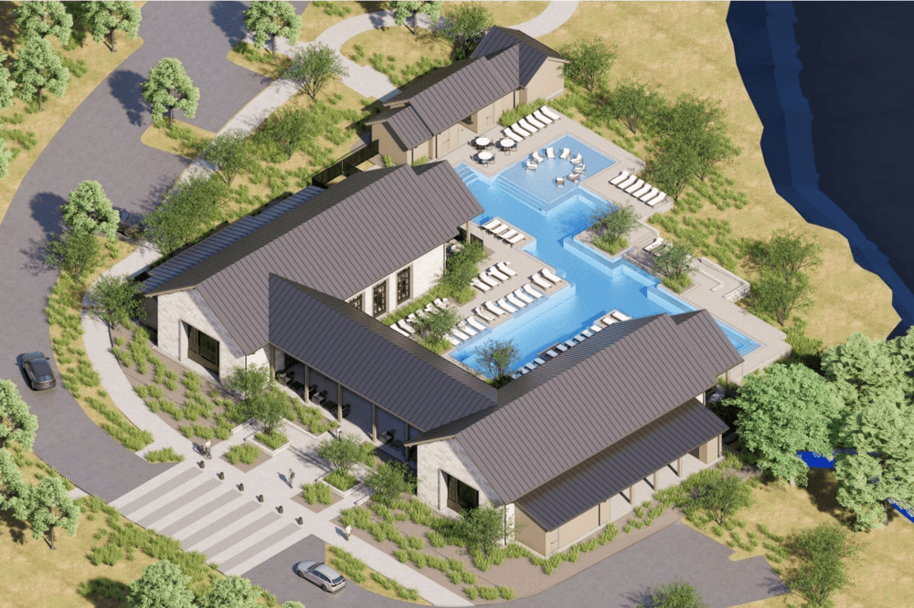 What home builders are in Ramble? Aerial view of Ramble, a 1,380-acre master-planned community in Celina with trails, open space, lakes and new homes under development.