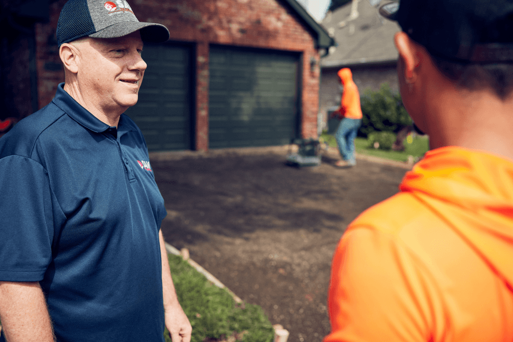 flory talking with employee