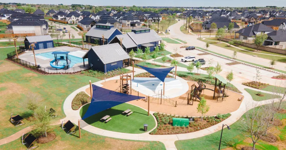 Family-friendly park and playground at Pecan Ridge in Fulshear near Lamar CISD schools.