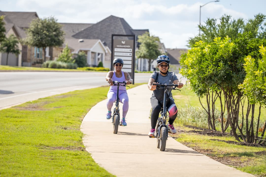 Children riding their bikes