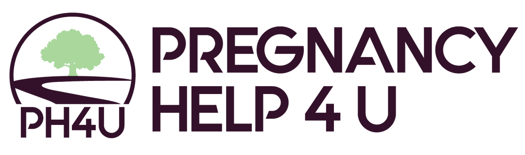 Pregnancy Help 4 U logo with green tree and path in circle, labeled PH4U.