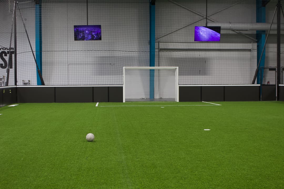 an indoor soccer field