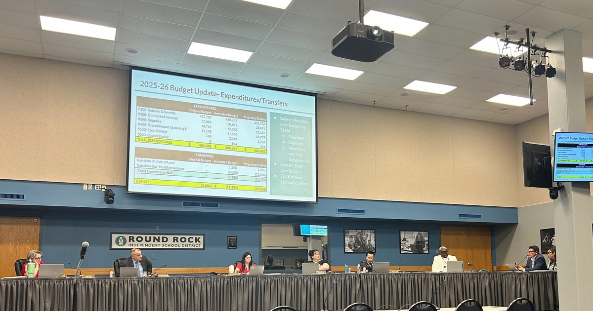 Round Rock ISD anticipates $23.6M deficit for FY 2025-26