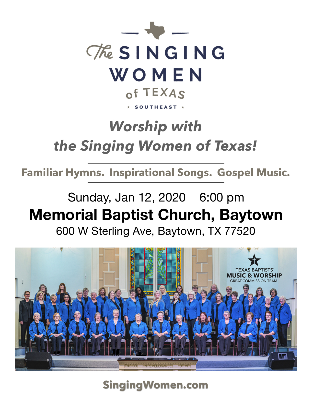 Singing Women of Texas Concert Memorial Baptist Baytown
