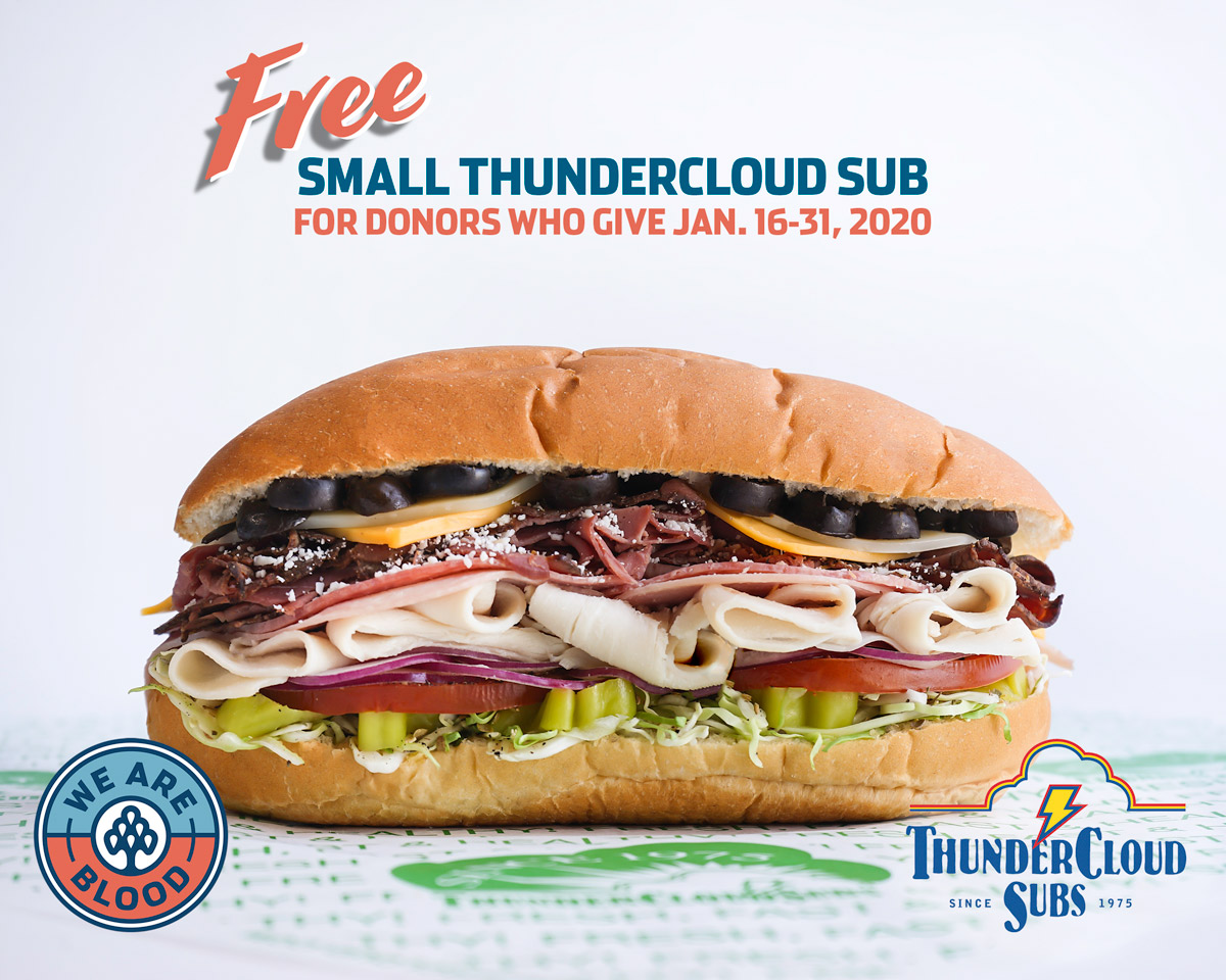 Free Small ThunderCloud Sub for We Are Blood Donors