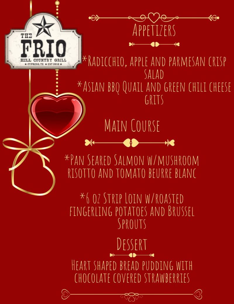 Valentine's Dinner and Music at Frio Grill and The Barn