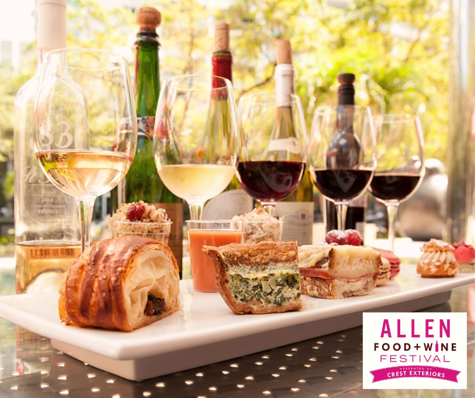 2nd Annual Allen Food + Wine Festival Presented by Crest Exteriors LLC! The Village at Allen May 2nd from 12pm-5pm!