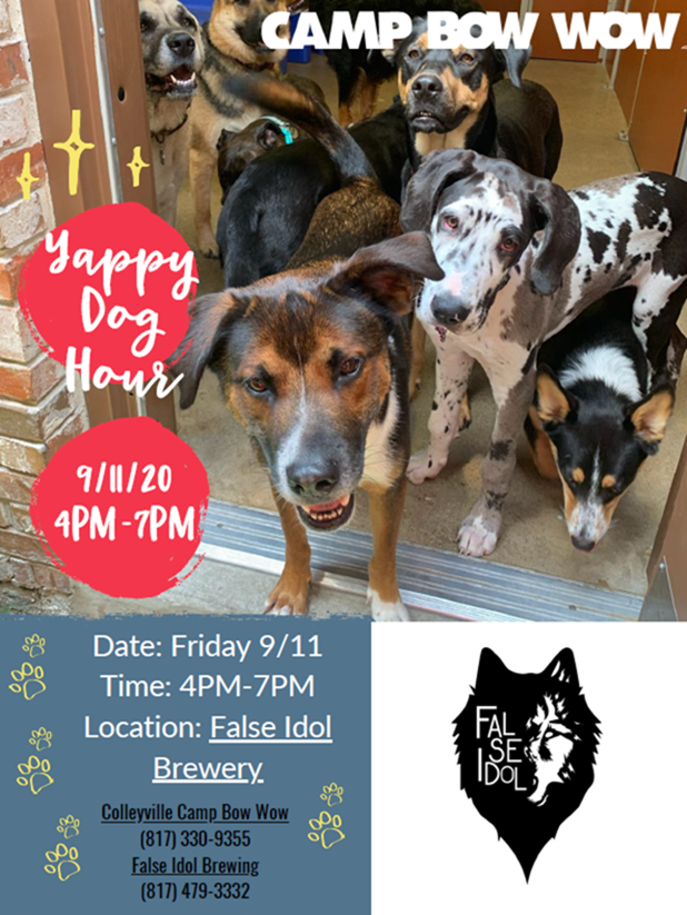 Yappy Hour with Camp Bow Wow Colleyville and False Idol Brewing