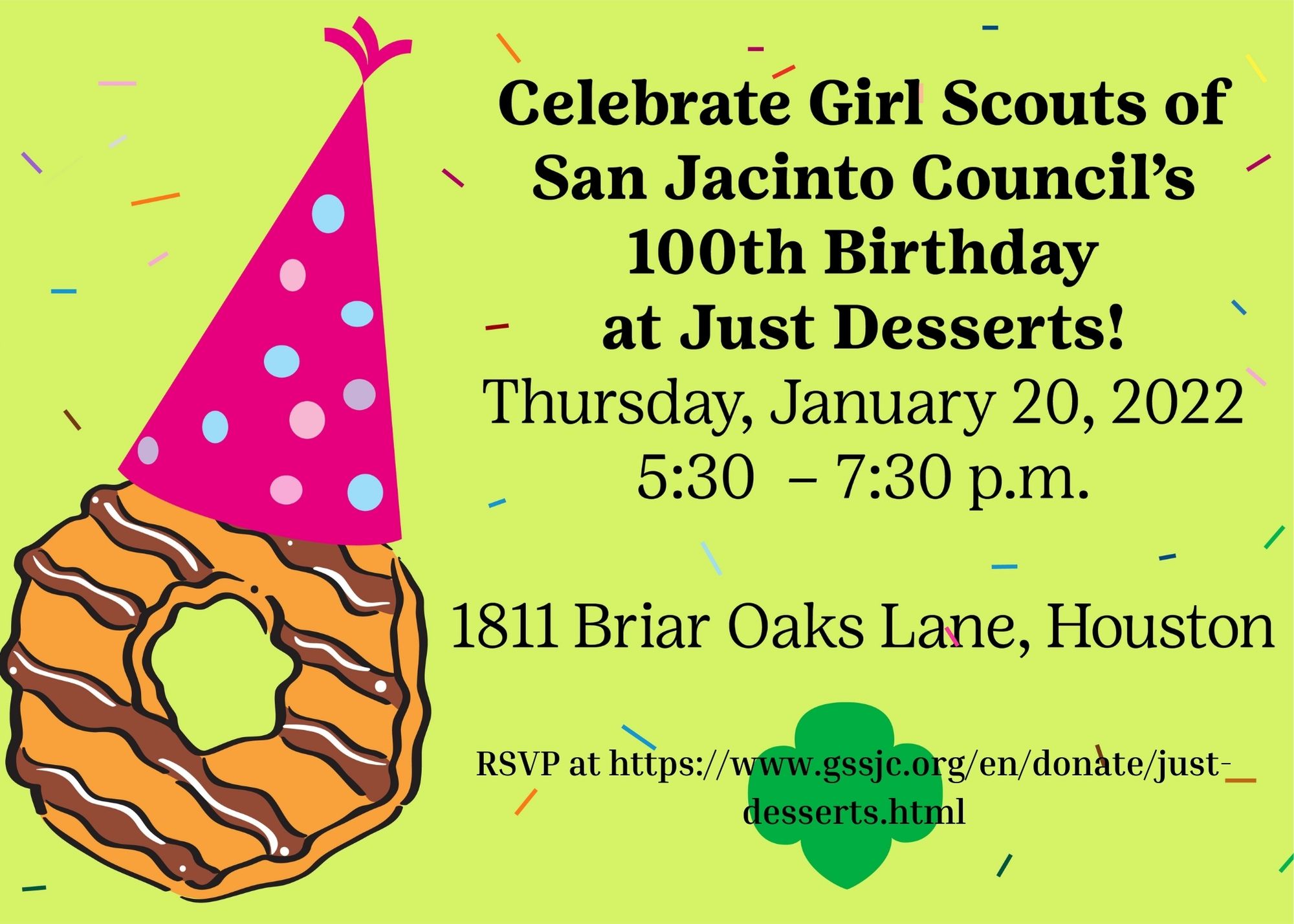 Girl Scouts of San Jacinto Council 100th Birthday at Just Desserts