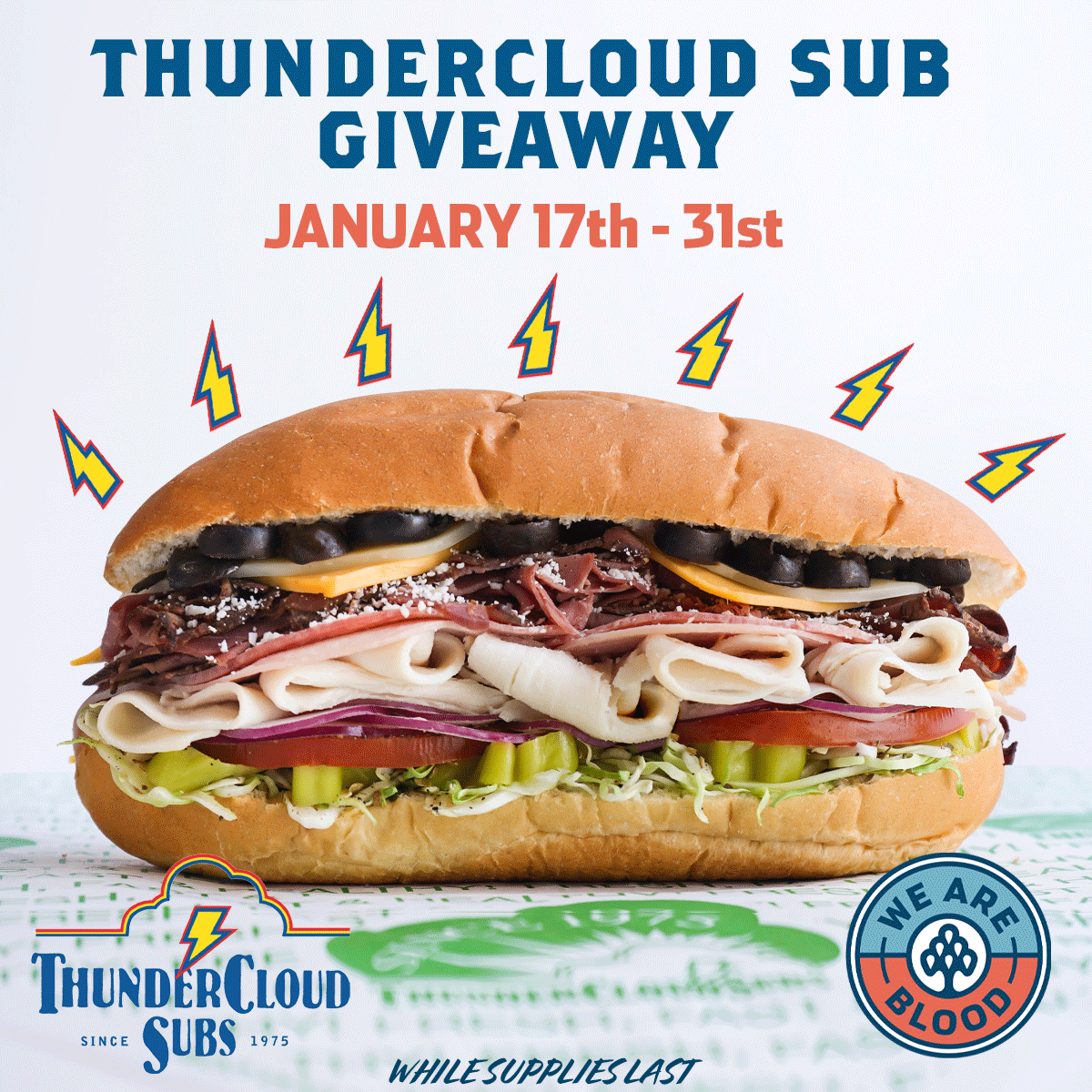 Donate Blood at We Are Blood, Get a Free Small Sub from Thundercloud