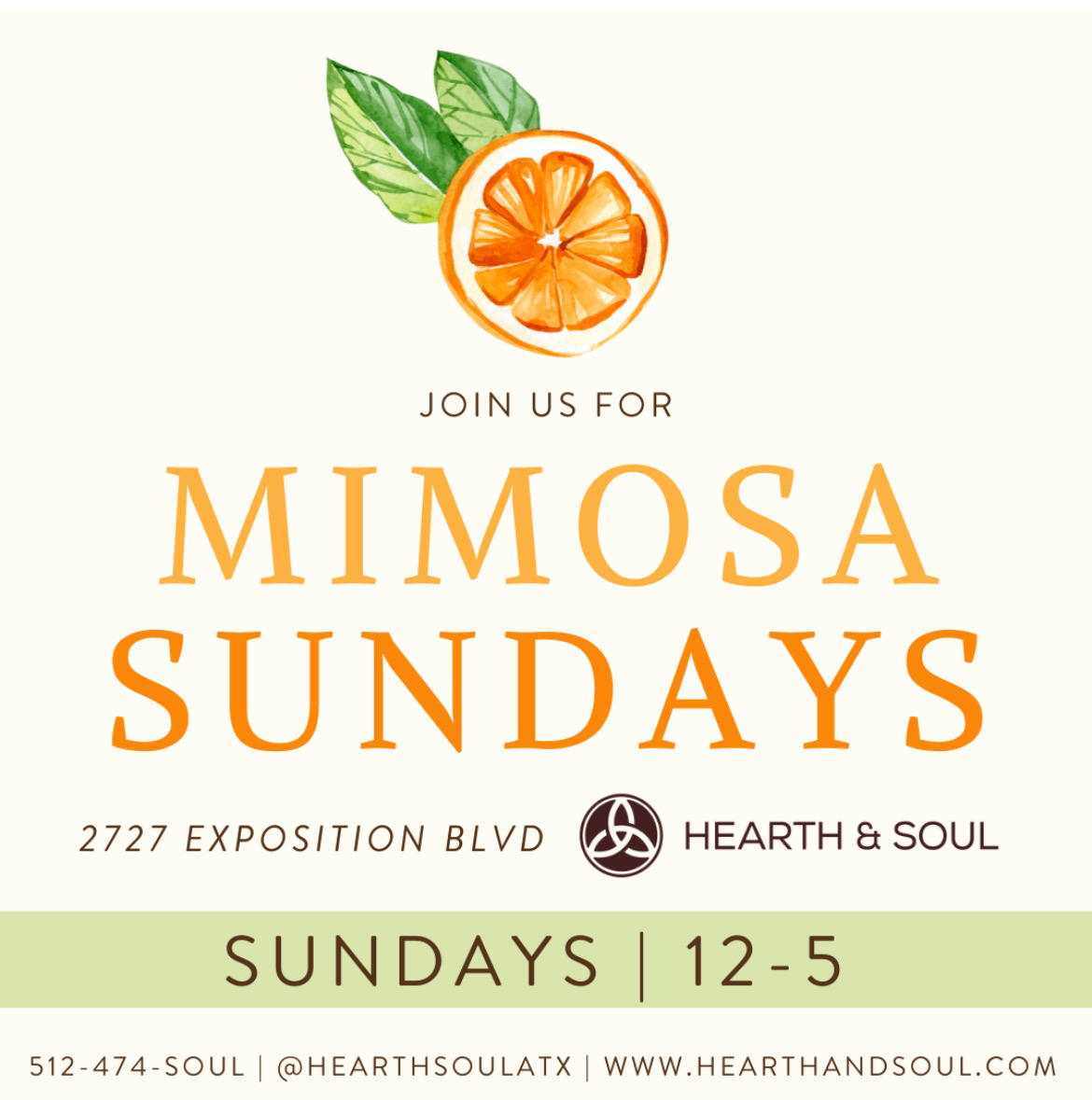 Hearth & Soul Sunday Mimosas!