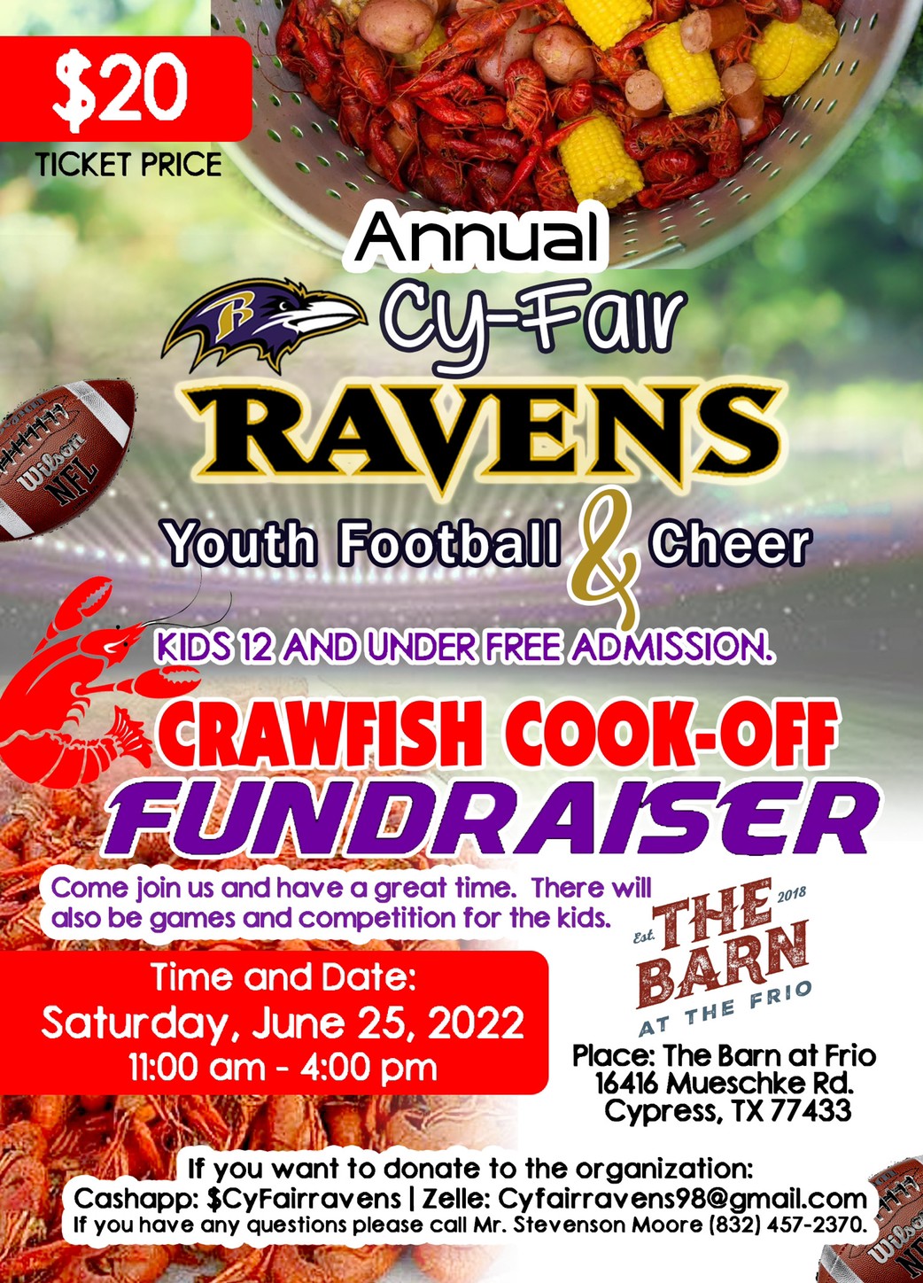 Cy-Fair Ravens Annual Crawfish Cookoff Fundraiser