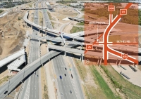 The SH 121/I-635 interchange area has a different landscape with work continuing into the second year of the project. (Courtesy Karen Campbell/Squire Haskins Inc.)