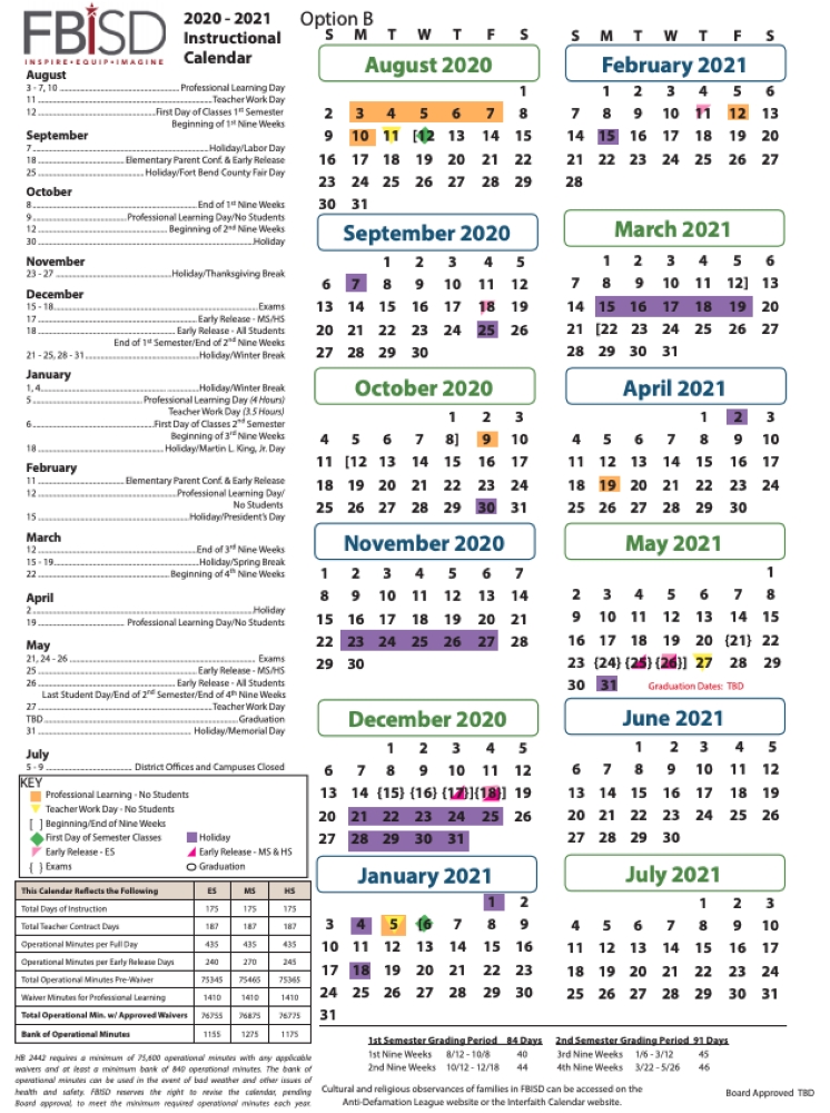 Fort Bend Isd School Calendar 2024 del annissa