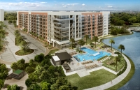 Two Lakes Edge's residential and retail spaces are expected to open at Hughes Landing in The Woodlands this spring. (Courtesy The Howard Hughes Corp.)