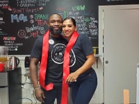 Husband and wife Brandon and Escarlet Barrett celebrated the grand opening of their new business, Driven By Nutrition, with a ribbon-cutting ceremony Dec. 28. (Courtesy Driven by Nutrition)