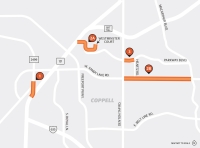Work on the I-635/SH 121 interchange project continues.