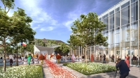 The Coppell Arts Center includes a multiuse outdoor area complete with a stage. (Courtesy city of Coppell)