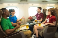 Texas Central officials announced interior plans Feb. 17 for the company's proposed high-speed train connecting Houston and Dallas. The Shinkansen trains in Japan will be customized for Texas with no middle seats and additional legroom, company officials announced. (Courtesy Texas Central)
