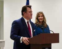 Austin ISD Superintendent Paul Cruz addresses the media on Feb. 20 after announcing plans to resign.