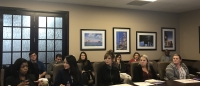Leaders from five Houston-area education foundations spoke about their roles within their respective ISDs at a Feb. 20 Bay Area Houston Economic Partnership committee meeting. (Colleen Ferguson/Community Impact Newspaper)