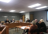 General Counsel Allyson Collins, Deputy Superintendent Jeff Arnett and Chief Human Resources Officer Laurie Lee presented the board with the proposed amendments during a Feb. 25 meeting. (Amy Rae Dadamo/Community Impact Newspaper)