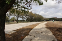 Between Hwy. 90A and Julie Rivers Road, Dairy Ashford Road was widened from two to three lanes, and new sidewalks were installed. (Claire Shoop/Community Impact Newspaper)