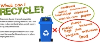 Since more residents have started staying home in the midst of the COVID-19 outbreak, Republic Services has seen a rise in recycling contamination. Above is a guide of what residents can and cannot recycle. (Chase Autin/Community Impact Newspaper)