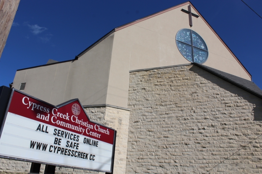 While the facilities of the Cypress Creek Christian Church and Community Center remain closed, the church is hosting weekly services online. (Hannah Zedaker/Community Impact Newspaper) 