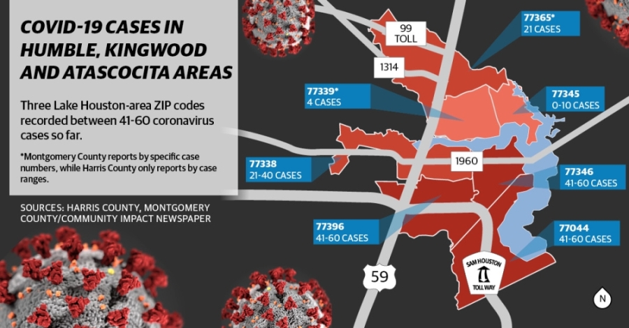 Zip Code Map Data ZIP code data shows at least 169 coronavirus cases in Lake Houston 