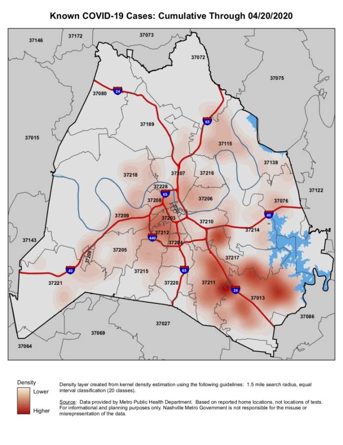 Nashville Zip Code Map Metro Nashville Map Shows Concentrations Of Coronavirus Cases By Zip Code |  Community Impact