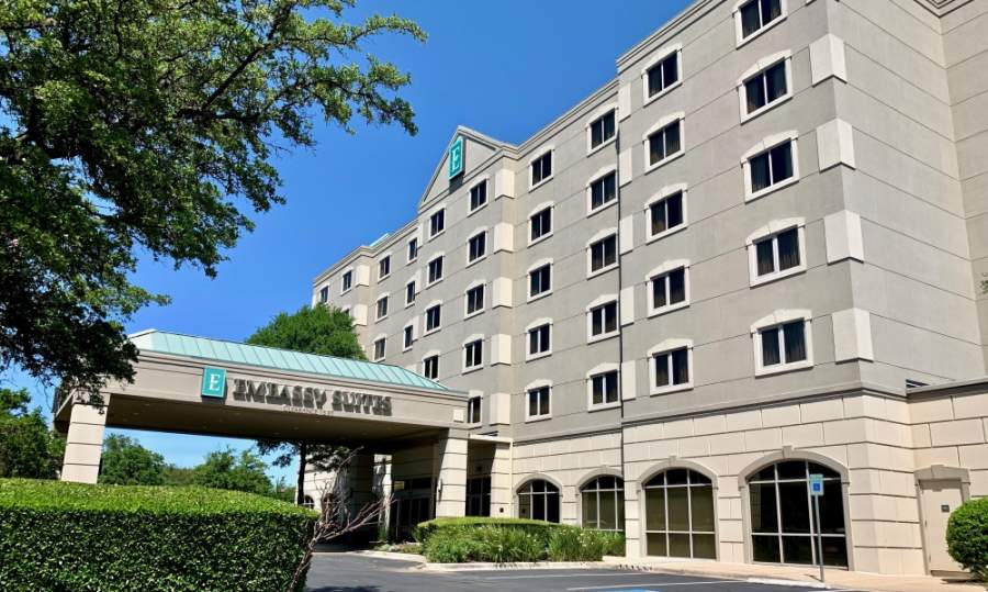 The 150-room Embassy Suites hotel is located near The Arboretum in Northwest Austin. (Amy Denney/Community Impact Newspaper)