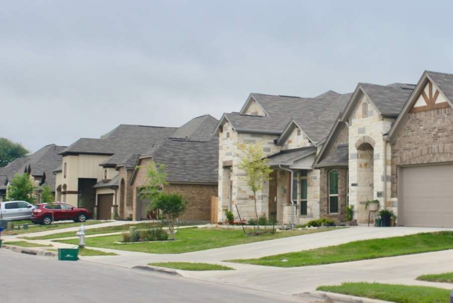 A photo of a row of houses in Southwest Austin