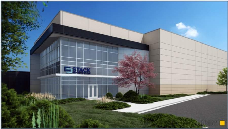Stack Infrastructure will expand its existing data center in Alpharetta to add a two-story facility adjacent to the current facility. (Rendering courtesy Stack Infrastructure)