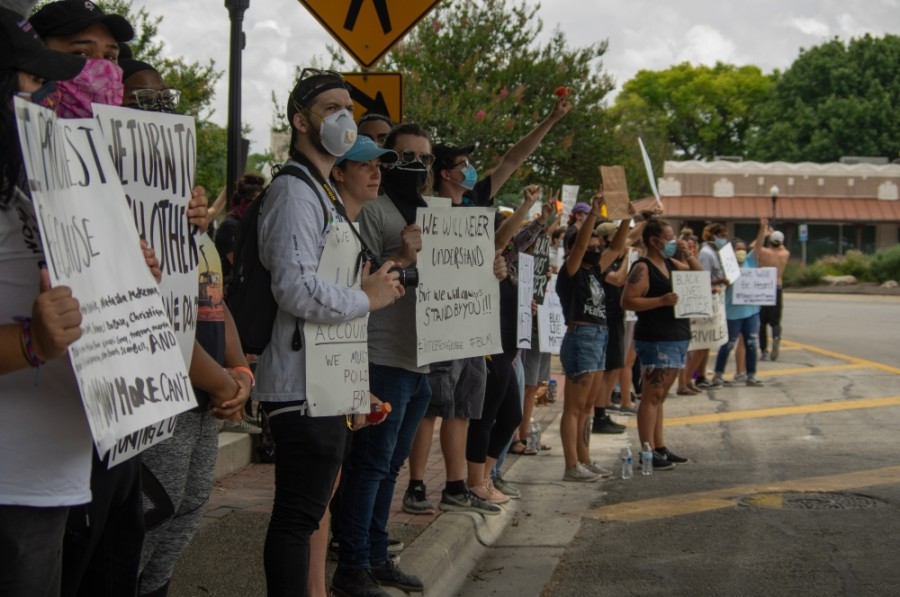 Well over a hundred people participated in the New Braunfels Black Lives Matter Protest.